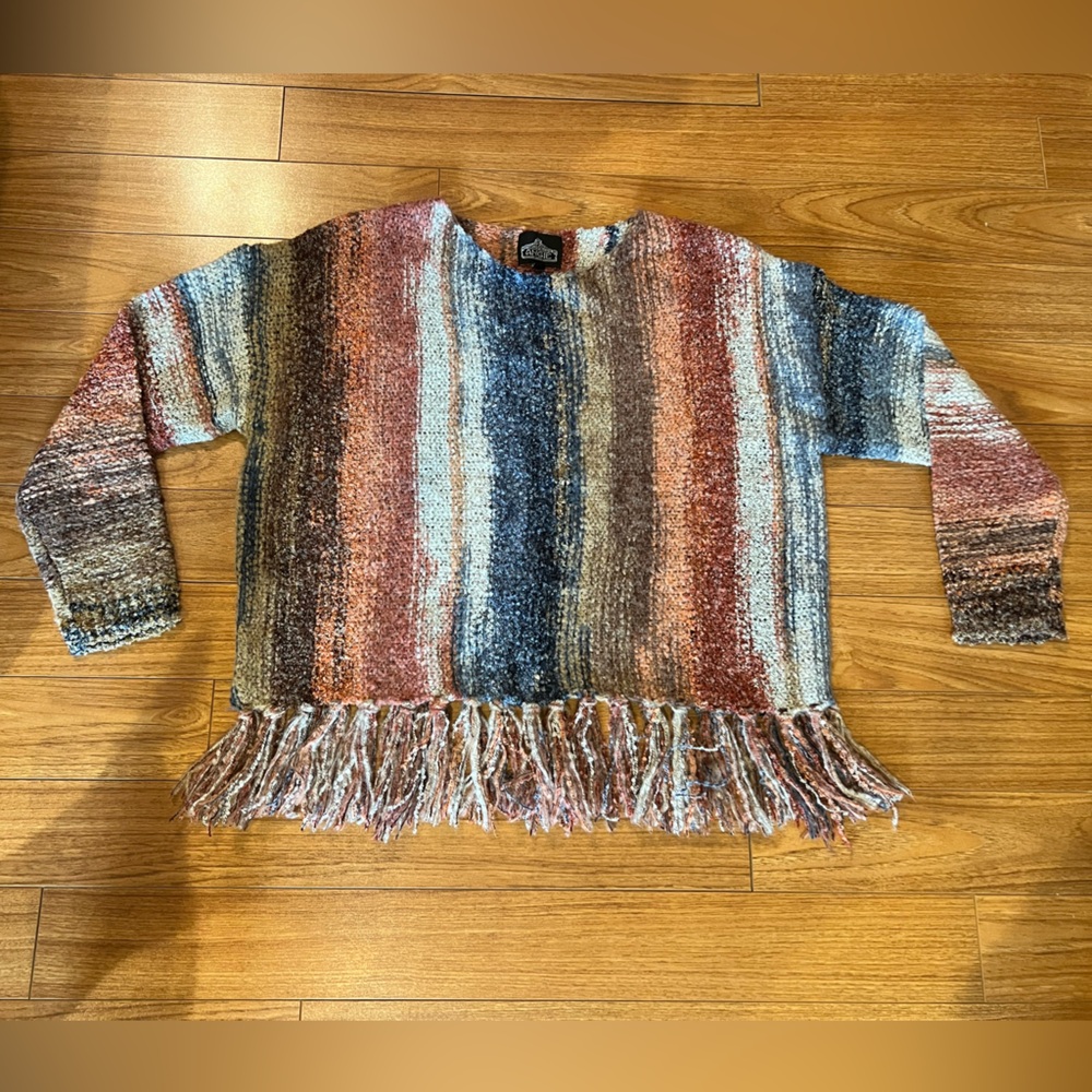 Striped Fringe Sweater | Bohemian Vibes